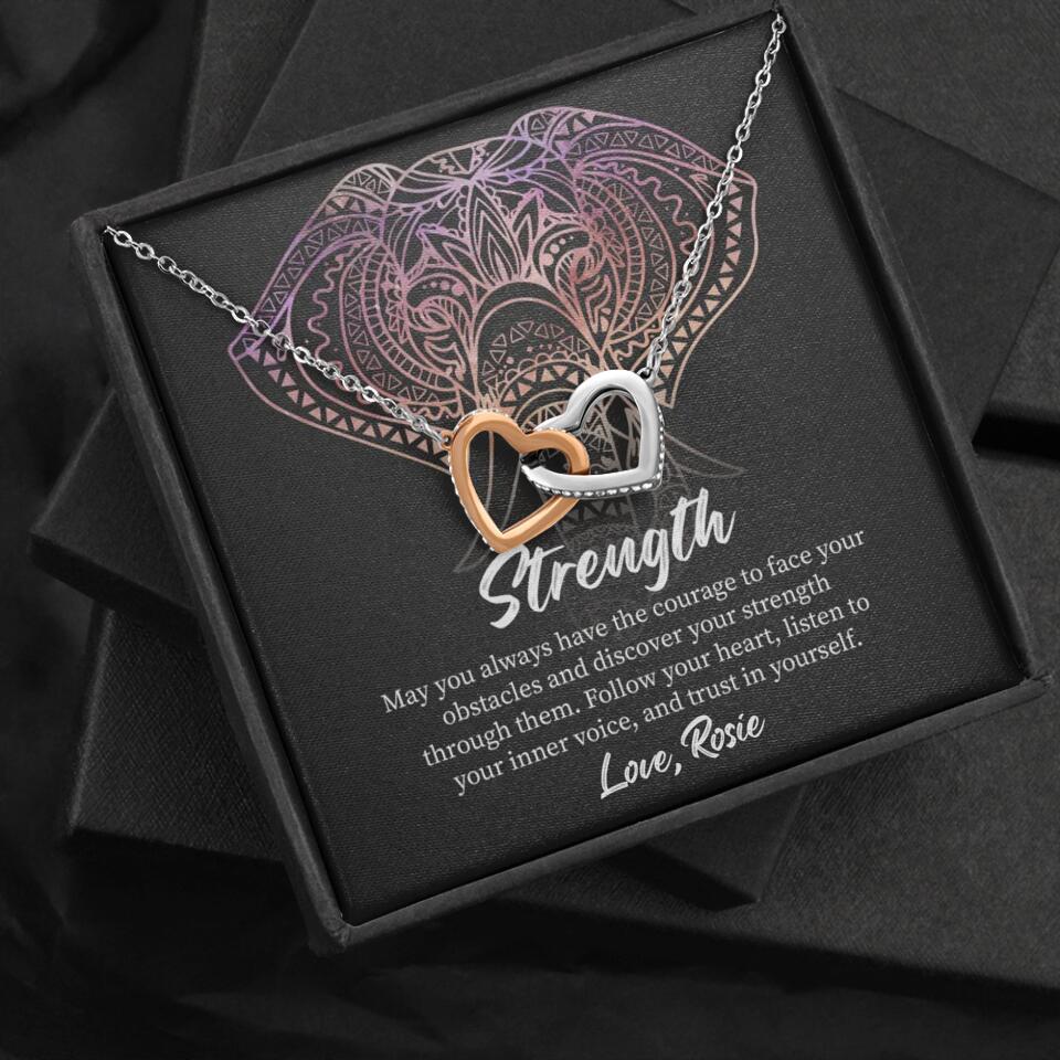 Personalized Valentine Gifts - Strength Follow Your Heart Personalized Necklace Gifts For Her
