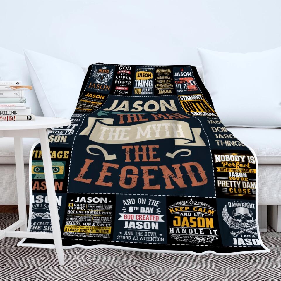 The Man The Myth The Legend - Best Gift idea for Husband/ Son/ Brother/ GuyFriends - Custom Name Blanket - 211IHNLNBL844