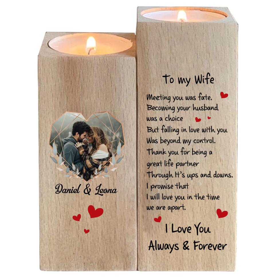Love Quotes To Wife I Love You Always And Forever Custom Candle Holder Anniversary Gift