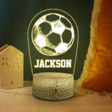 Personalized Name - Custom Nickname - 3D Led Light - Night Light - Best Gift for Soccer Player - For Soccer Lover - For Boys Kids