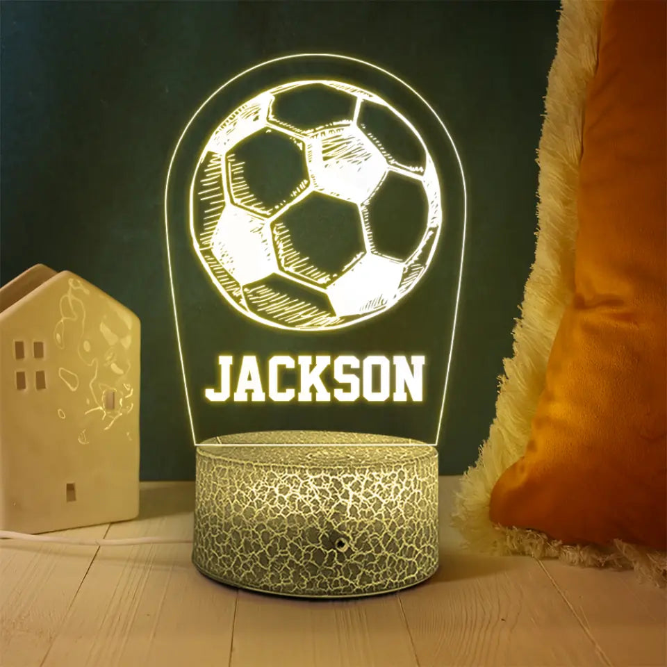 Personalized Name 3D Led Light For Soccer Lover