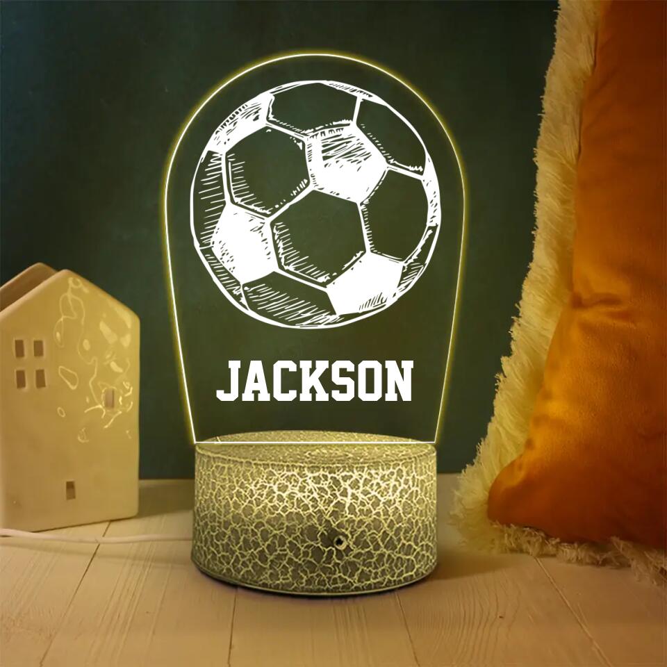 Personalized Name 3D Led Light For Soccer Lover