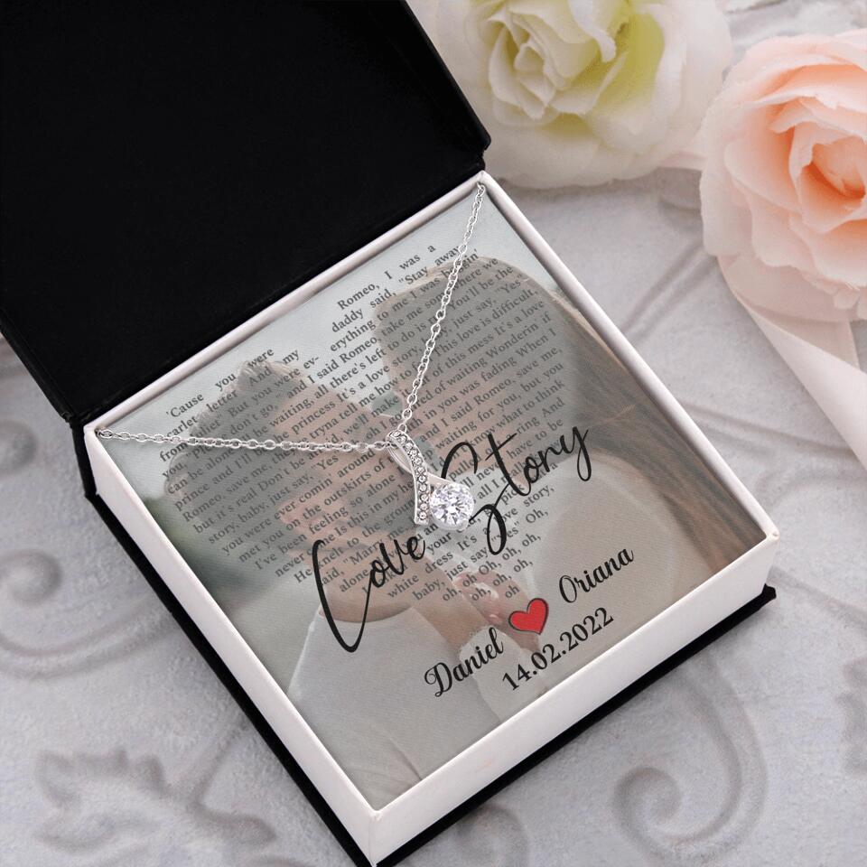 Personalized Valentine Gifts - Love Story - Custom Lyrics Song - Personalized Necklace - Gift For Her