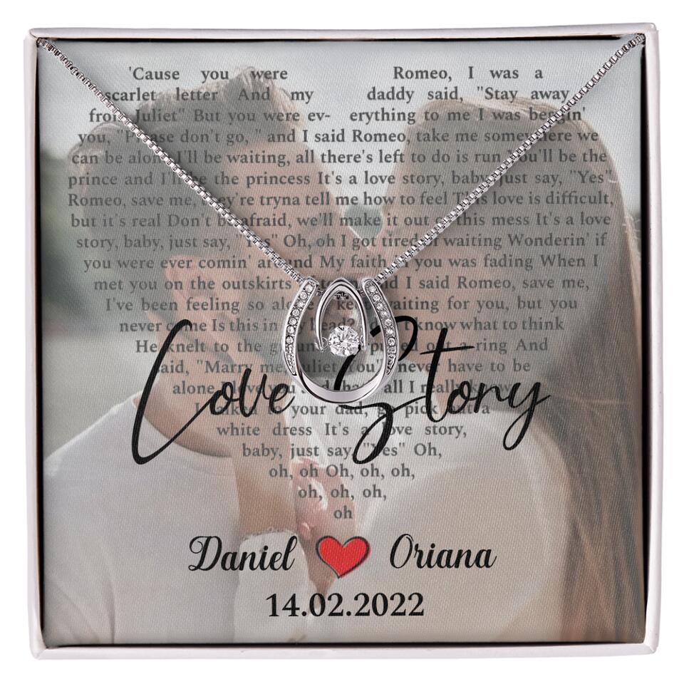 Personalized Valentine Gifts - Love Story - Custom Lyrics Song - Personalized Necklace - Gift For Her
