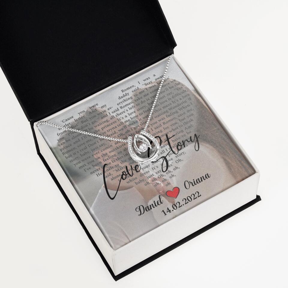 Personalized Valentine Gifts - Love Story - Custom Lyrics Song - Personalized Necklace - Gift For Her