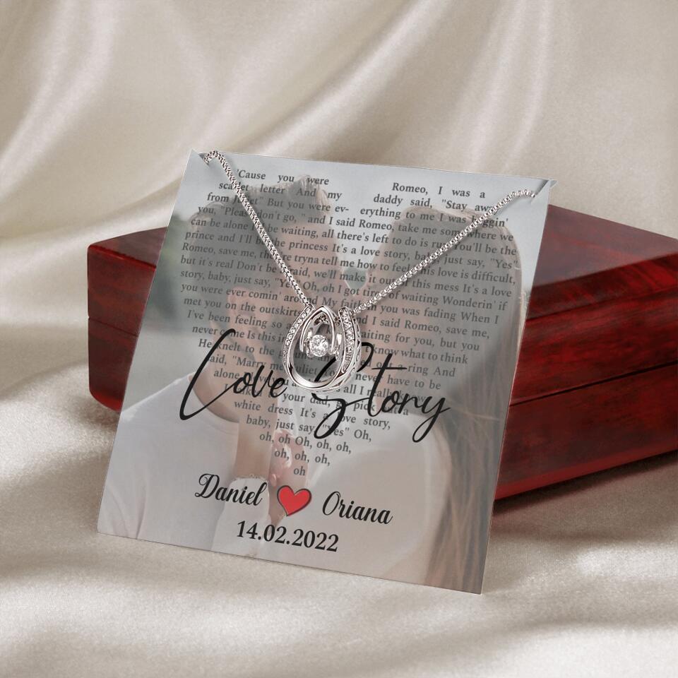 Personalized Valentine Gifts - Love Story - Custom Lyrics Song - Personalized Necklace - Gift For Her