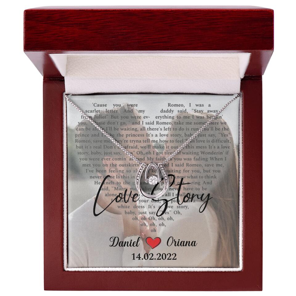 Personalized Valentine Gifts - Love Story - Custom Lyrics Song - Personalized Necklace - Gift For Her