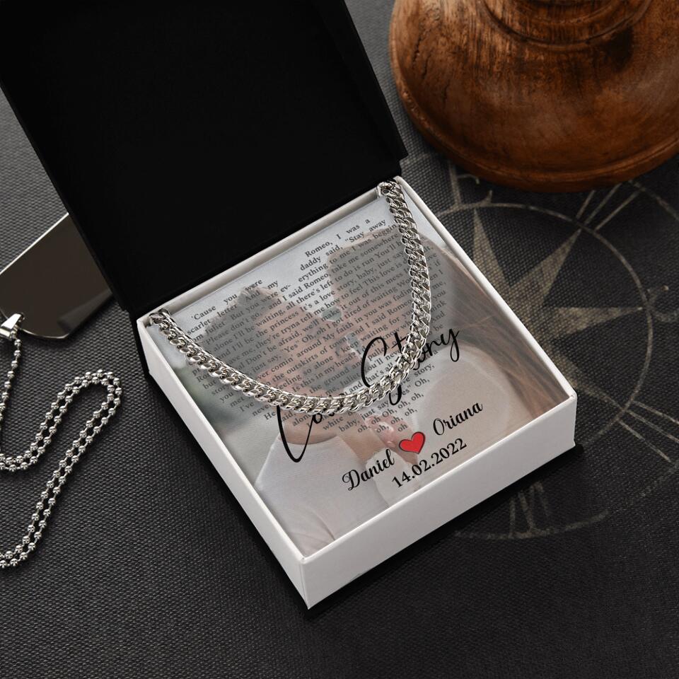 Personalized Valentine Gifts - Love Story - Custom Lyrics Song - Personalized Necklace - Gift For Her