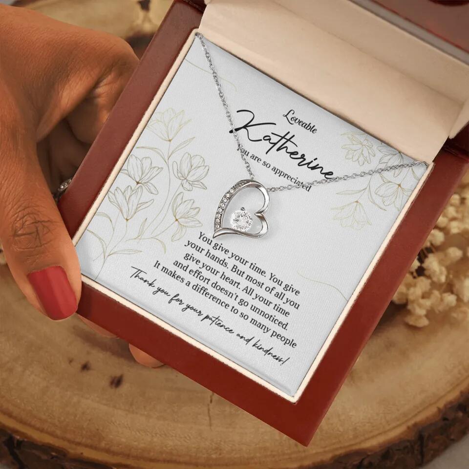 You Give Your Time, You Give Your Hands - Custom Necklace - Thank You Gift for Teacher or Mentor