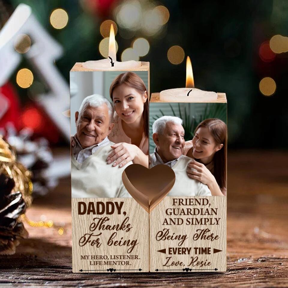 Daddy Thanks for Being my Hero Personalized Candle Holder