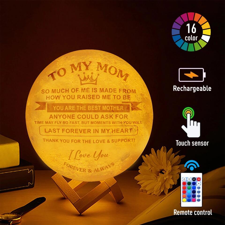 To My Mom Message Moon Lamp