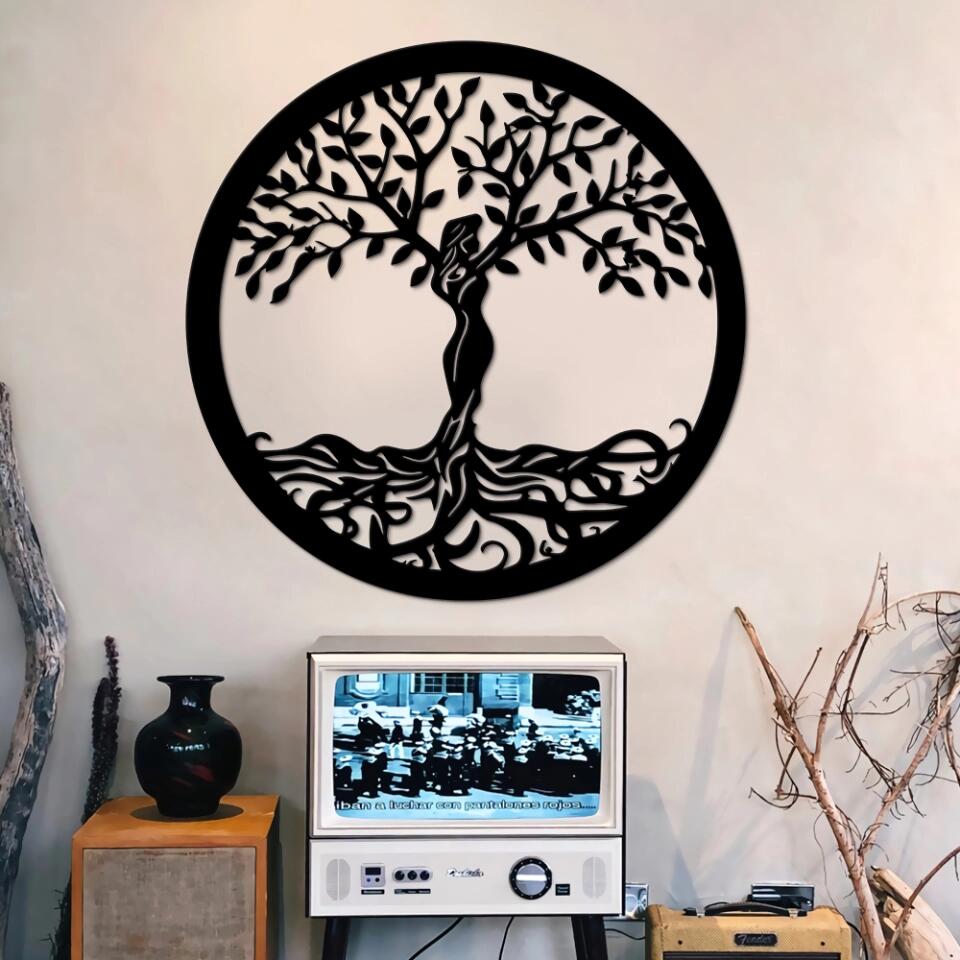 Women Tree of Life Spiritual - Home Decor - Cut Metal Sign - Wall Decoration - Gift for Family