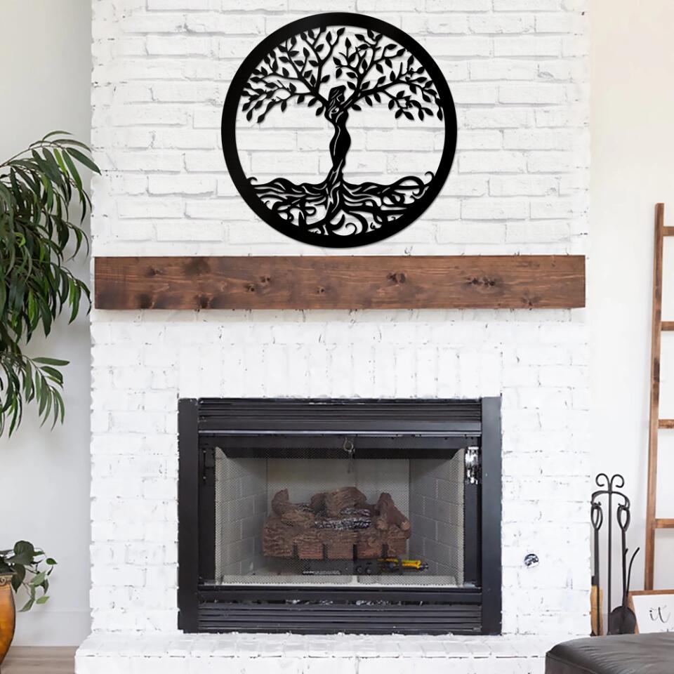 Women Tree of Life Spiritual - Home Decor - Cut Metal Sign - Wall Decoration - Gift for Family