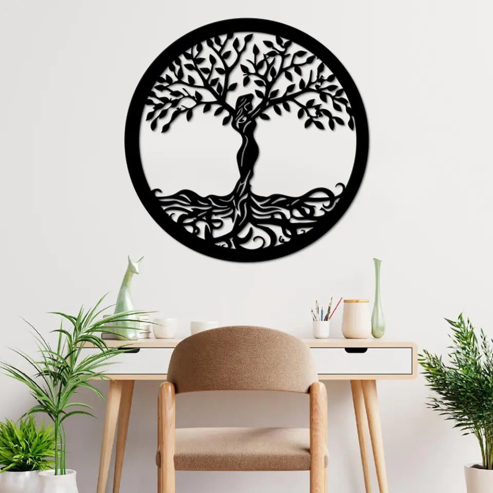 Women Tree of Life Spiritual Home Decor - Cut Metal Sign - Wall Decoration
