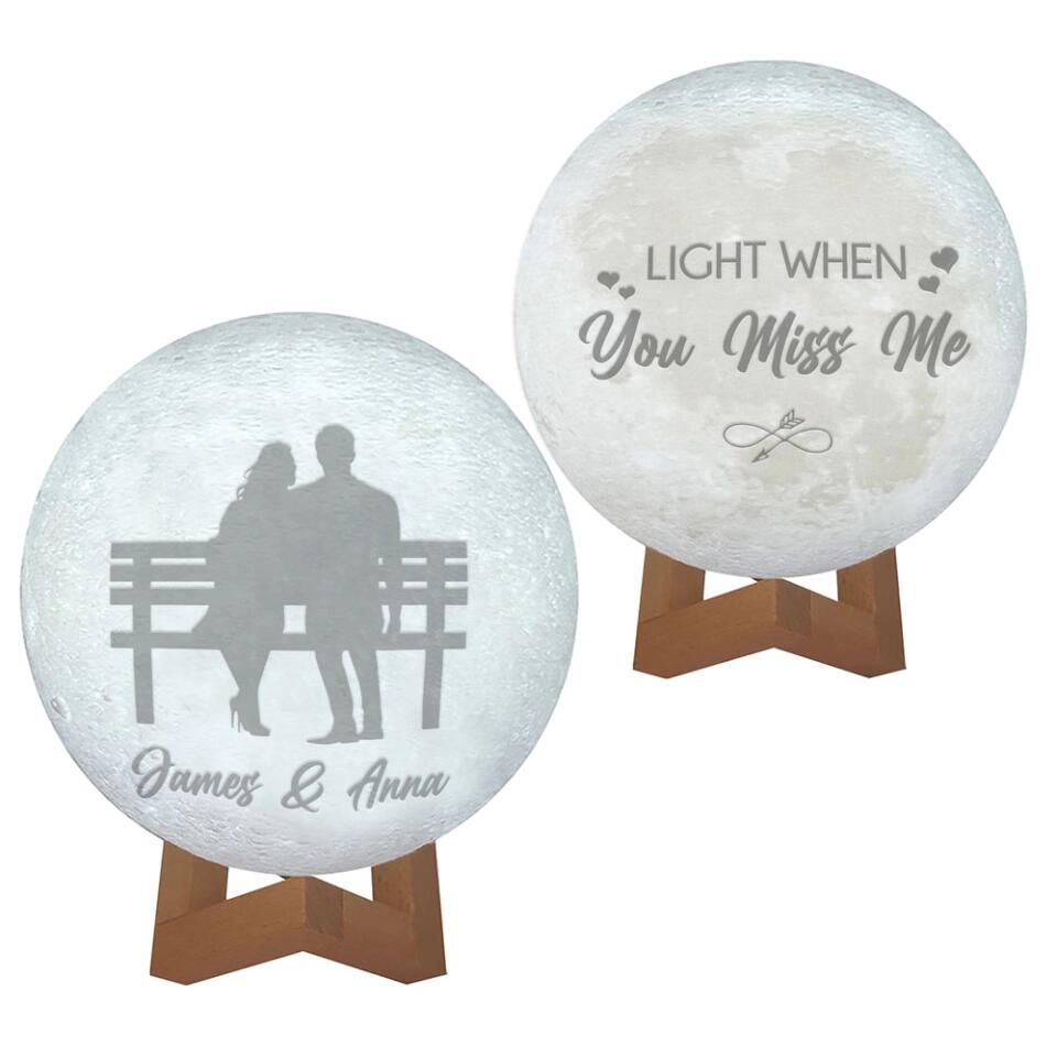 Light When You Miss Me Personalized Couple Figure Long Distance Gifts