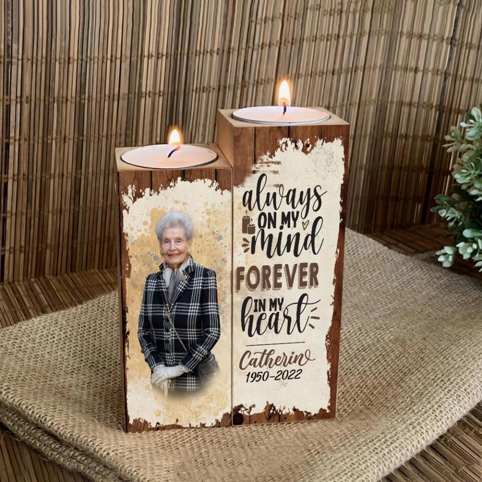 Always In My Mind Forever In My Heart Personalized Candle Holder