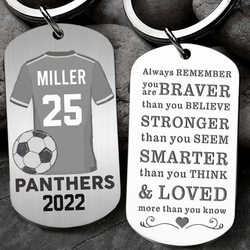 Soccer Player Custom Keychain Graduation Gift For Son