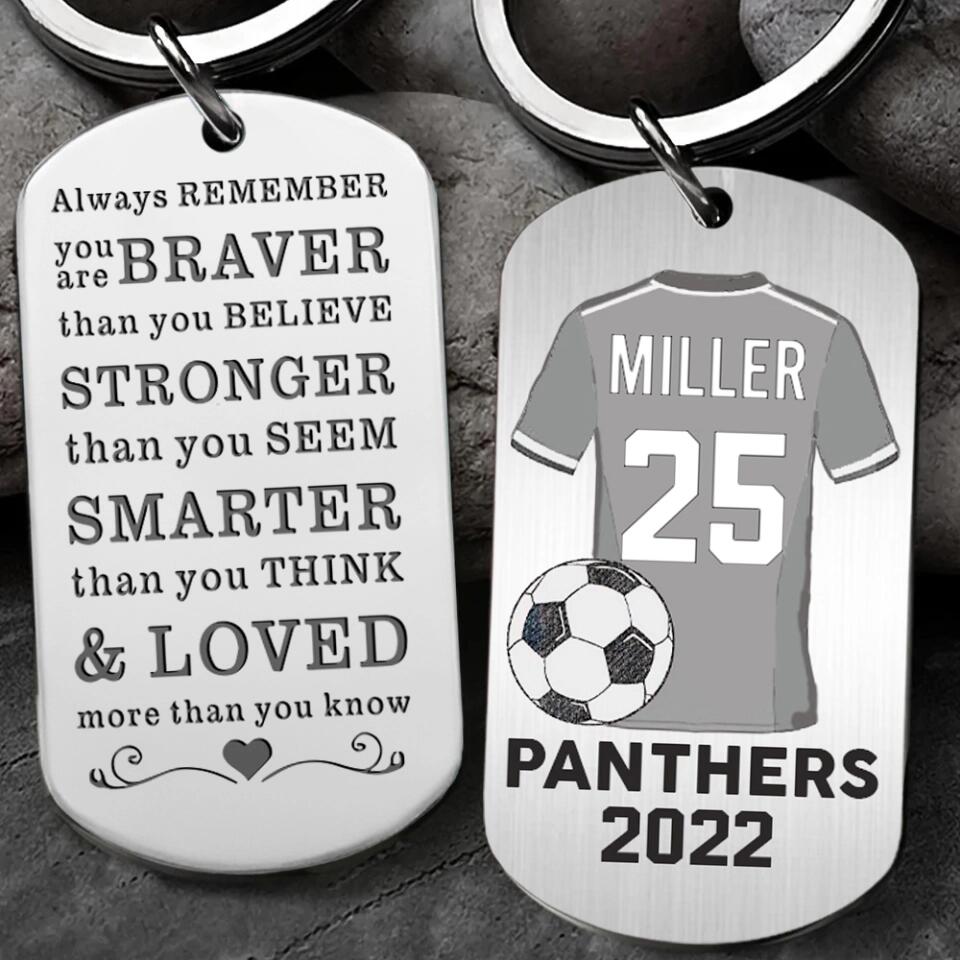Soccer Player Custom Keychain Graduation Gift For Son