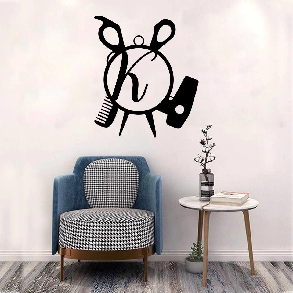 Personalized Hairstylist Salon - Custom Letter Monogram - Cut Metal Sign - Gift for Hairstylist/Hair Salon Owner