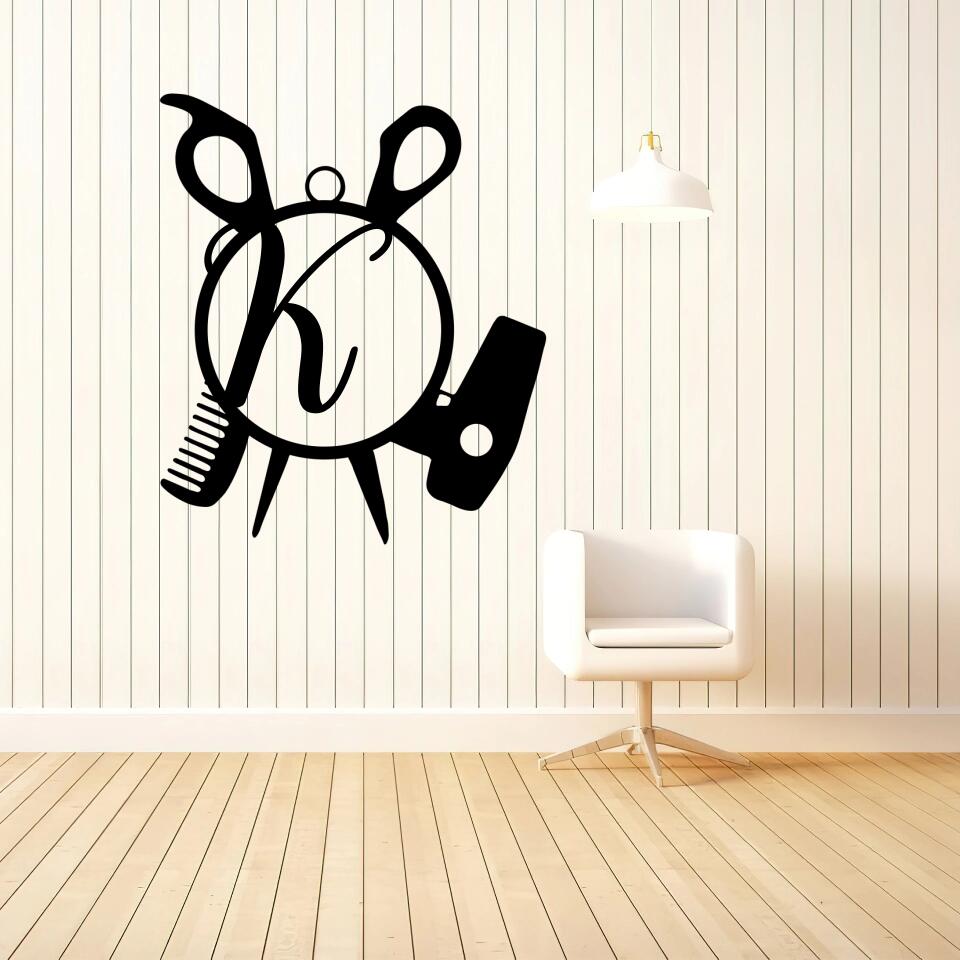 Personalized Hairstylist Salon - Custom Letter Monogram - Cut Metal Sign - Gift for Hairstylist/Hair Salon Owner