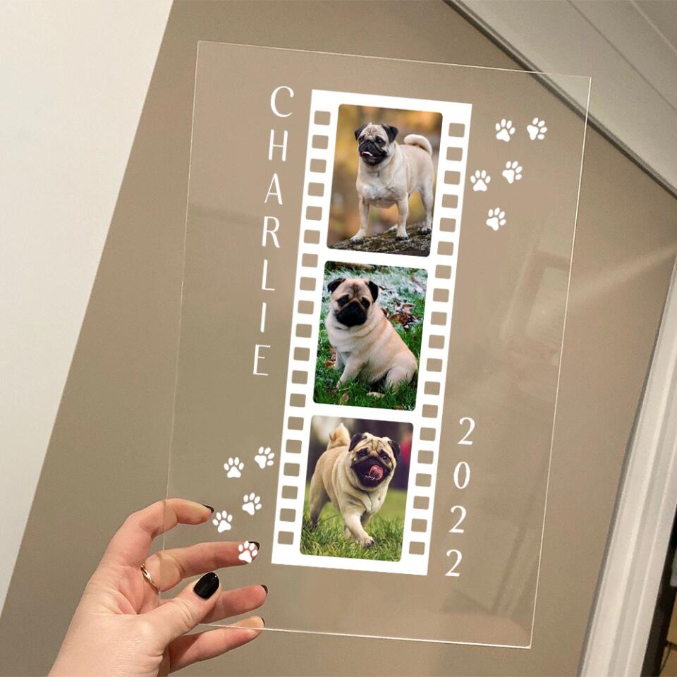 Name, Year And Dog Photo Personalized Acrylic Plaque