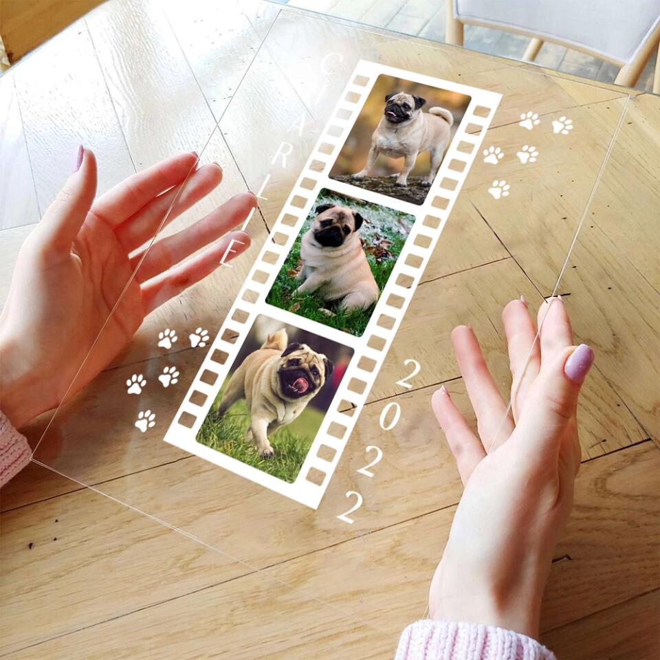Name, Year And Dog Photo Personalized Acrylic Plaque