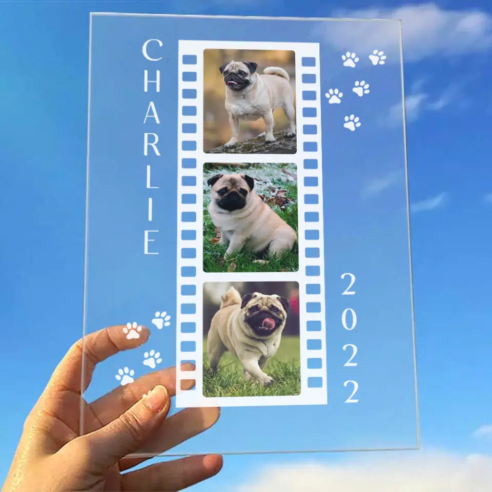Name, Year And Dog Photo Personalized Acrylic Plaque