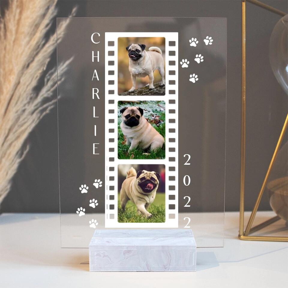 Name, Year And Dog Photo Personalized Acrylic Plaque