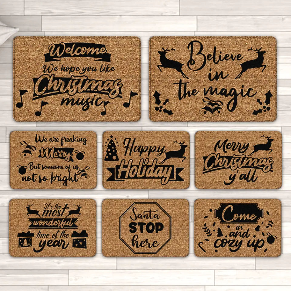 Merry Christmas - Personalized 8 Styles Door Mat