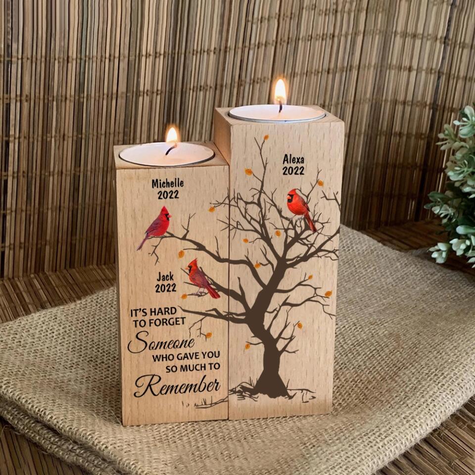 Hard To Forget Someone Who Gave You So Much To Remember - Personalized Candle Holder - Best Memorial Gifts For Family - 212IHPNPCH559