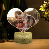 Heart Photo Lamp with Wood Light Stand - Custom Date and Photo LED Heart Photo Lamp - Best Gifts For Him Her Couple On Valentine Birthday Christmas Anniversaries - 212IHPNPLL572