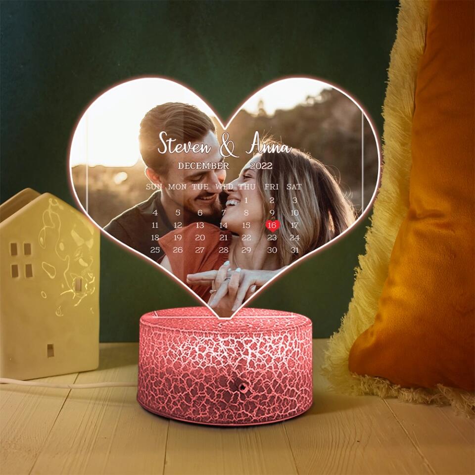 Heart-Shaped Valentine Upload Photo Led Light