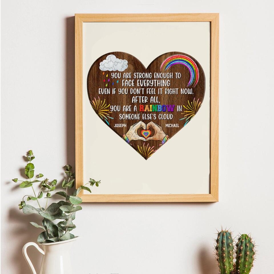 Personalized Valentine Gifts - You're a Rainbow In Someone Else Cloud - Personalized Puzzle - Gift for LGBT Couple