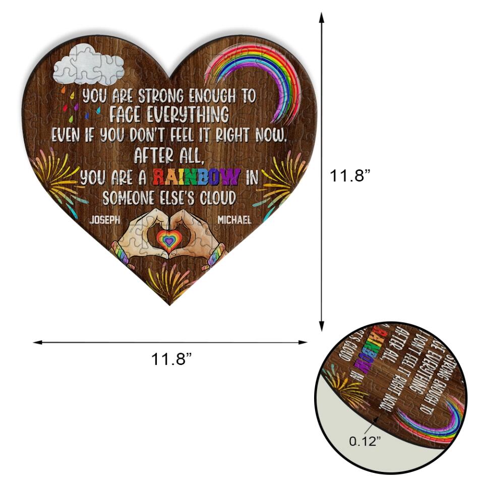 Personalized Valentine Gifts - You're a Rainbow In Someone Else Cloud - Personalized Puzzle - Gift for LGBT Couple