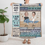 To My Daughter, I'm So Proud of You - Best custom Photo and Name Fleece Blanket Gift Idea for Daughter/ For Her - 212IHNLNBL899