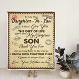 Personalized To My Dear Daughter In Law I Didn’t Give You The Gift Of Life Letter Fleece Blanket - Best Gifts For Daughter-In-law On Christmas Wedding - 211IHPLNBL557