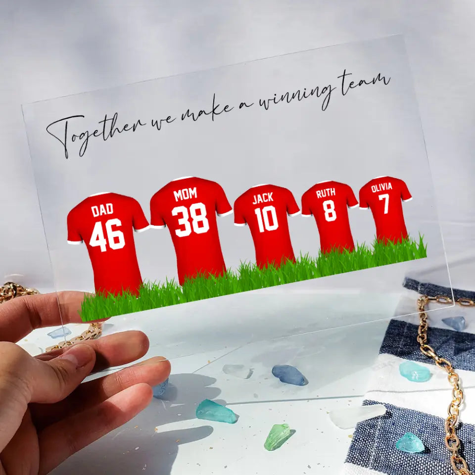 Soccer Family Together We Make a Winning Team - Personalized Acrylic Plaque