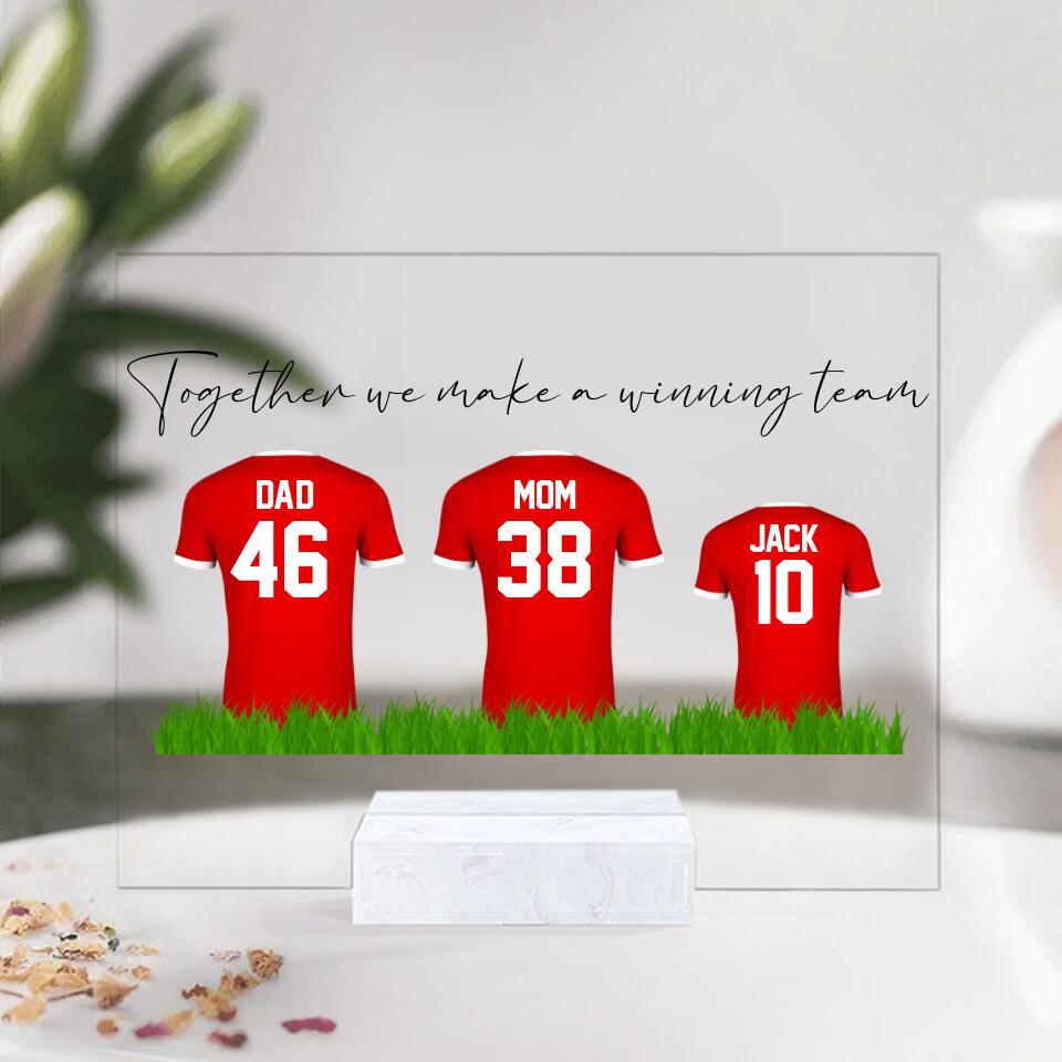 Soccer Family Together We Make a Winning Team - Personalized Acrylic Plaque