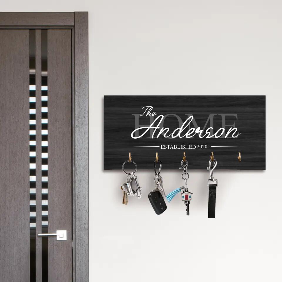 Custom Family Name And Year - Best Housewarming Presents - Custom Key Holder - Anniversary Gifts