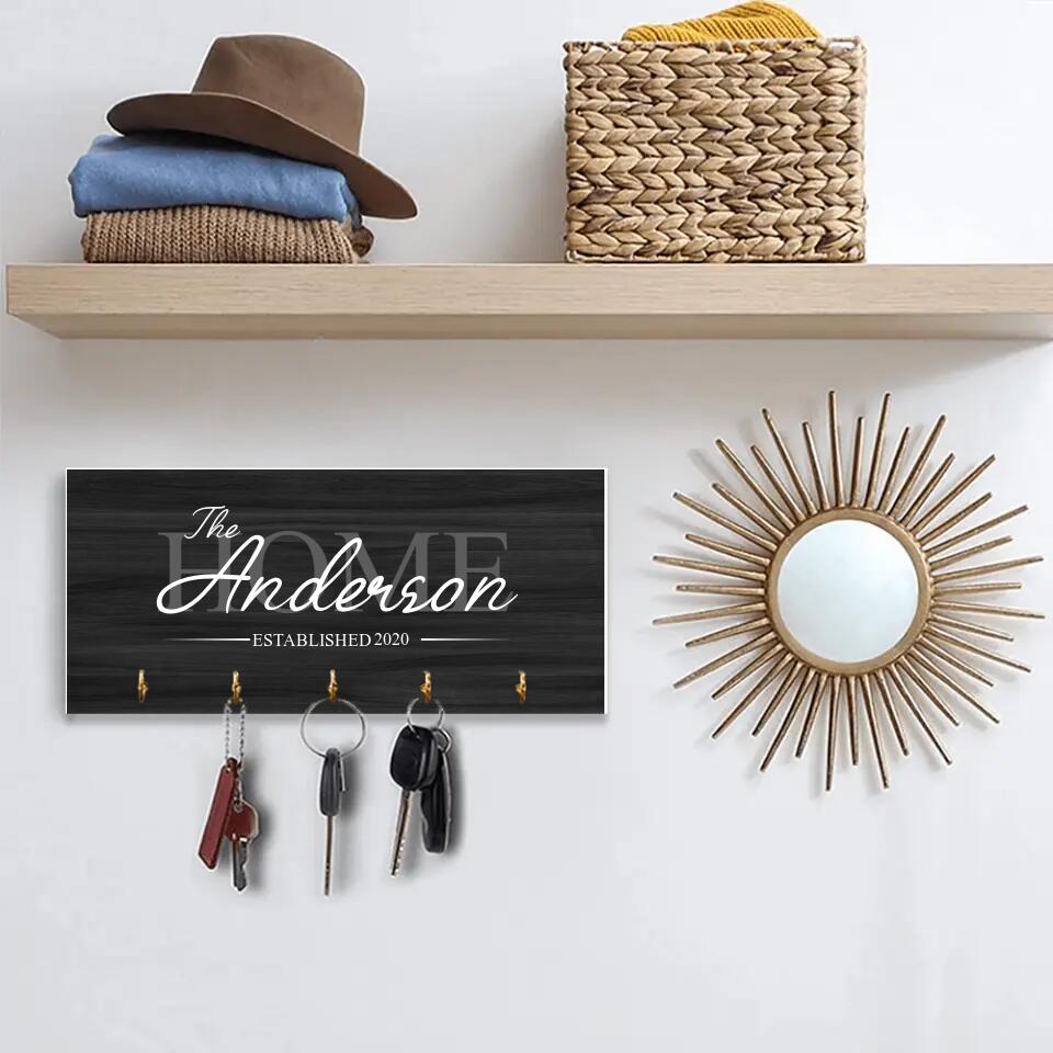 Custom Family Name And Year - Best Housewarming Presents - Custom Key Holder - Anniversary Gifts