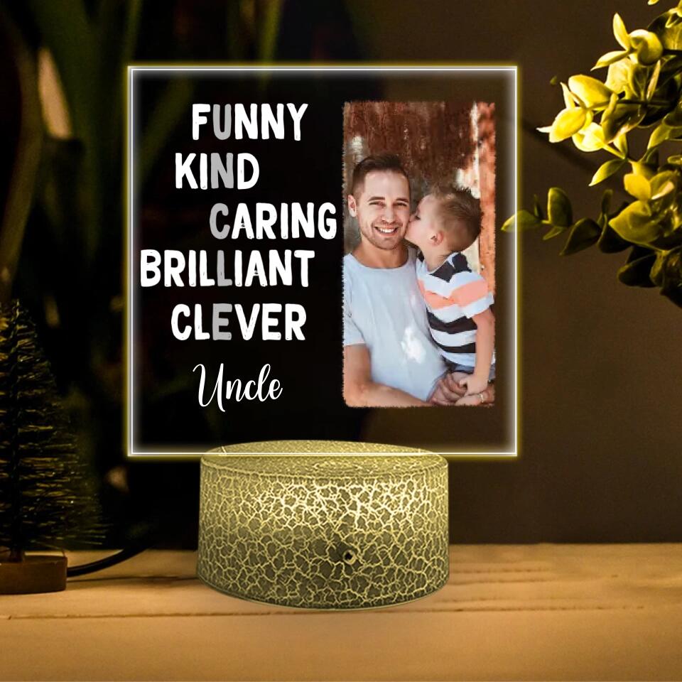 Funny Kind Caring Brilliant Clever Custom 3D Light Birthday Gift For Uncle Aunt