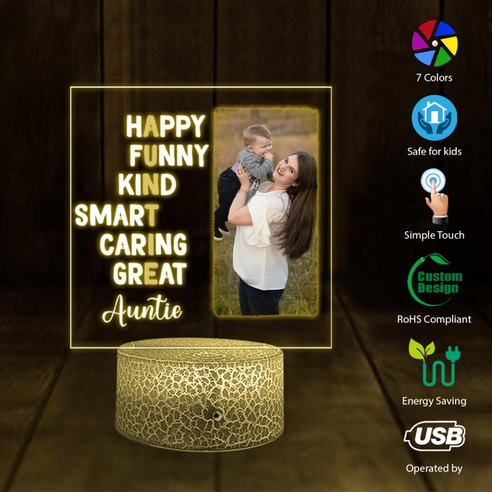 Funny Kind Caring Brilliant Clever Custom 3D Light Birthday Gift For Uncle Aunt