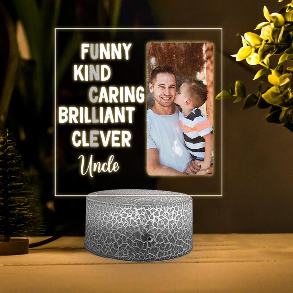 Funny Kind Caring Brilliant Clever Custom 3D Light Birthday Gift For Uncle Aunt
