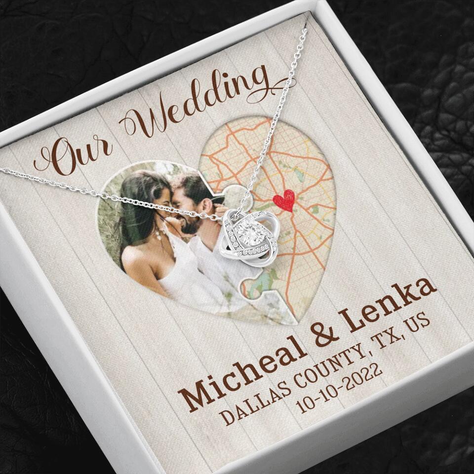 Our Wedding - Personalized White Gold Necklace