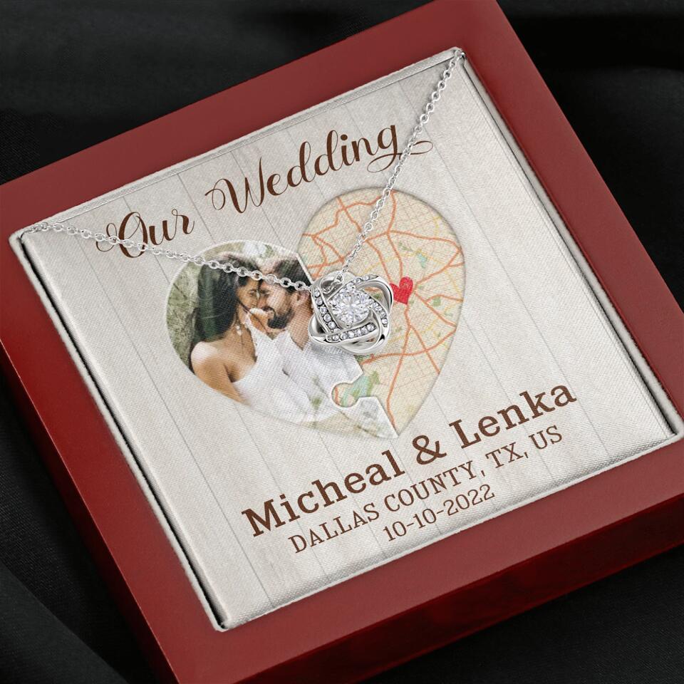 Our Wedding - Personalized White Gold Necklace