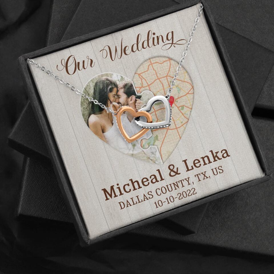 Our Wedding - Personalized White Gold Necklace