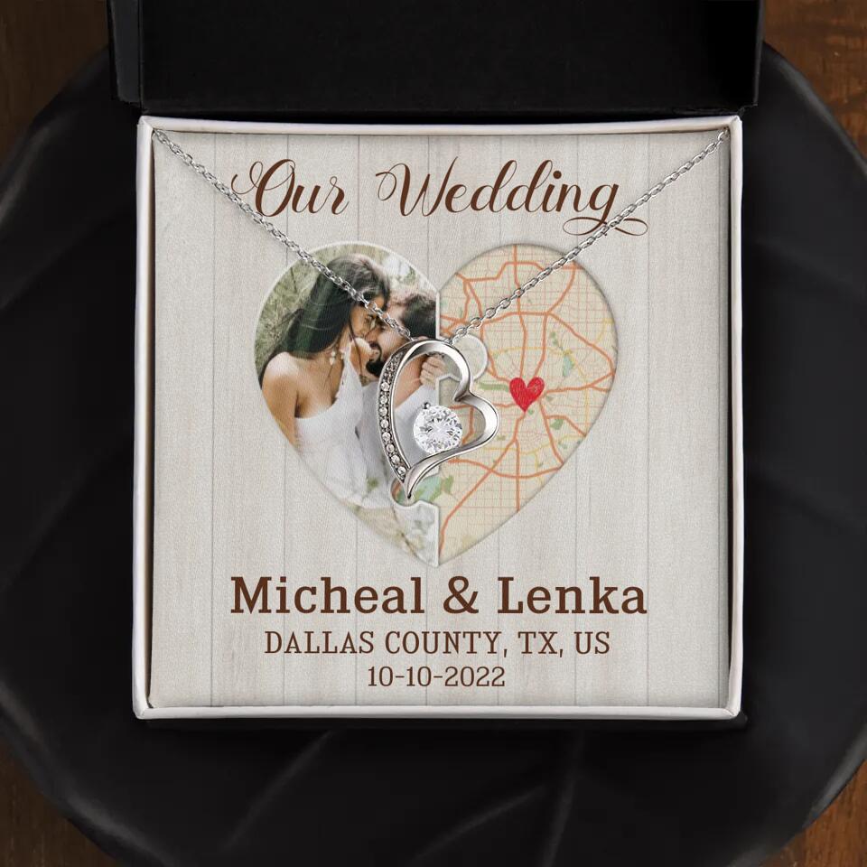 Our Wedding - Personalized White Gold Necklace