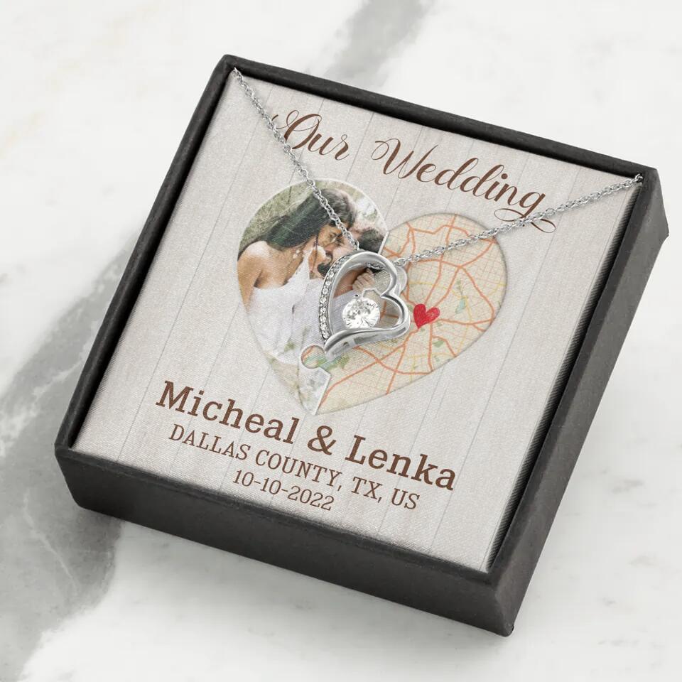 Our Wedding - Personalized White Gold Necklace