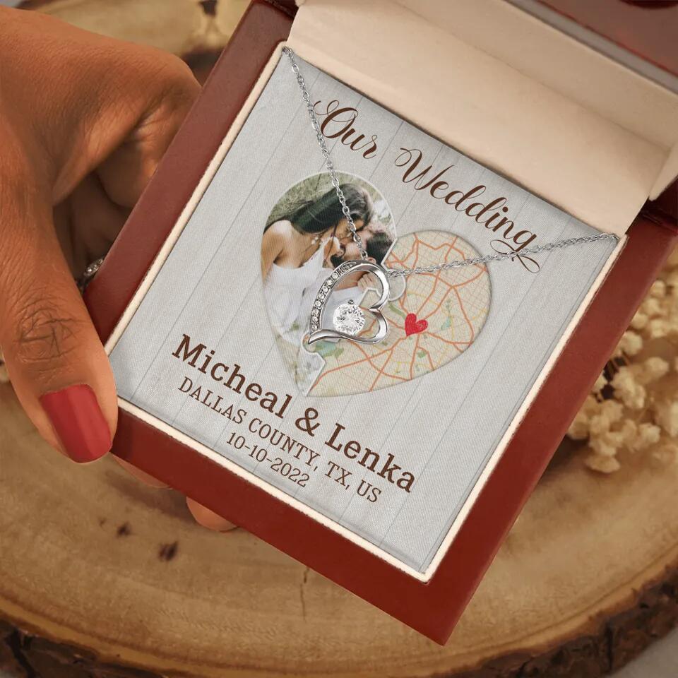 Our Wedding - Personalized White Gold Necklace