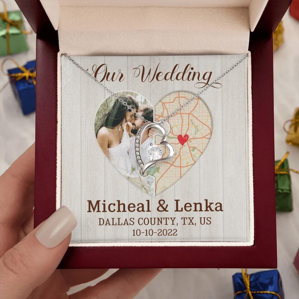 Our Wedding - Personalized White Gold Necklace